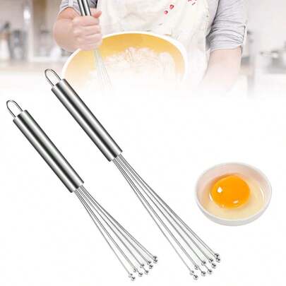 Stainless Steel Egg Beater, Manual Stainless Steel Egg Mixer, Kitchen Handheld Baking Tool Whisk