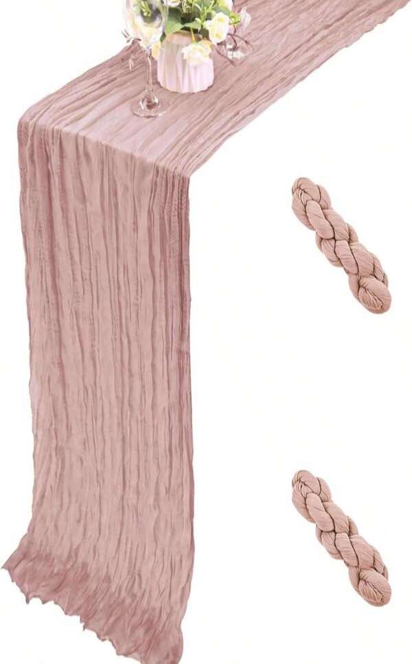 6 Pack Cheesecloth Table Runner - Sage Green 35x120 Inch (10ft), Boho Gauze Fabric Runner For Wedding, Birthday,  Shower, Rustic Party Decor, Sheer Table Decoration