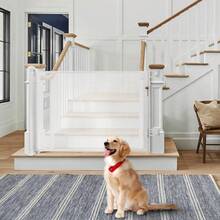Cancelletto estensibile per animali domestici, facile da installare, barriera per cani, recinto per gatti con funzione di chiusura automatica, adatto a porte e scale, 86*150 cm - Bianco - Visualizzare 3