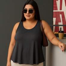 Kit 2 Plus Size Tank Tops G1 TO G3 Loose Wide - 綠色+石墨色 - 查看 4