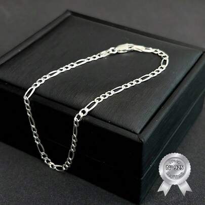 Pulseira Masculina 3x1 Prata 925 Legitima 3 MM