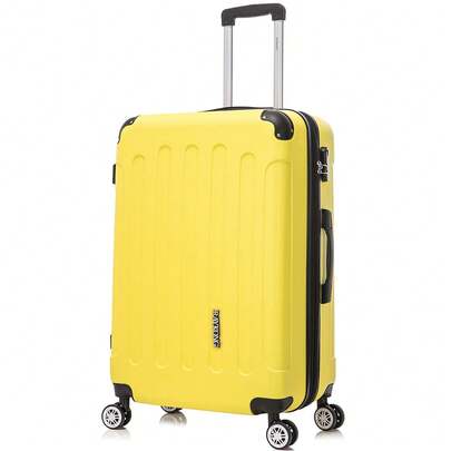 Large ABS Expandable Suitcase - 76x49x29cm (Extended: 32.50cm) | 121 | 25kg, Semi-Rigid, With Combination Lock - Yellow/Navy/Mint/Purple/Black/Silver/Red/Rose Gold/Green
