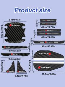21 Stücke Autoaccessoires - Schwellenschutzaufkleber, Rückspiegel-Sonnenschutz, Türgriff-Schutzfolie, Aufprallschutzstreifen & kratzfeste Ecken - passend für alle Fahrzeuge, Fahrzeugsicherheitsverbesserung, strukturierte Griffoberfläche