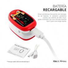Rechargeable Pulse Oximeter Blue - Red - View 4
