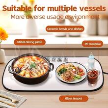 RAF Electric Heating Tray Food Insulation Plate, 10 Seconds Three-Dimensional Heating, Portable Smart Food Fast Heating Pad Electric Heating Tray, Electric Heating Tray, 2025 New Food Heating Pad, Graphite Heating Film Food Heater, Suitable For Parties, Heats Up In 10 Seconds, Portable Design Heating Pad,