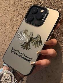 1pc Classic Travel Logo Pattern High-Quality Smooth Skin Protective Phone Case, Full Coverage Soft Shell Compatible With IPhone 13/16/15/14/13/12/11/Pro/ProMax/X/XR/XS/7/8/PLUS And - Grey - View 5