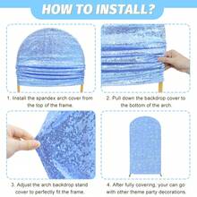 Cubierta de arco de 5 pies/6 pies/6.6 pies/7.2 pies con fondo de lentejuelas CHIARA para decoración de fotografía de boda, cumpleaños y fiesta (taburete no incluido)