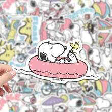 SNOOPY 50张史努比涂鸦经典贴纸ins可爱笔记本装饰手账手机贴防水 - 彩色 - 查看 10