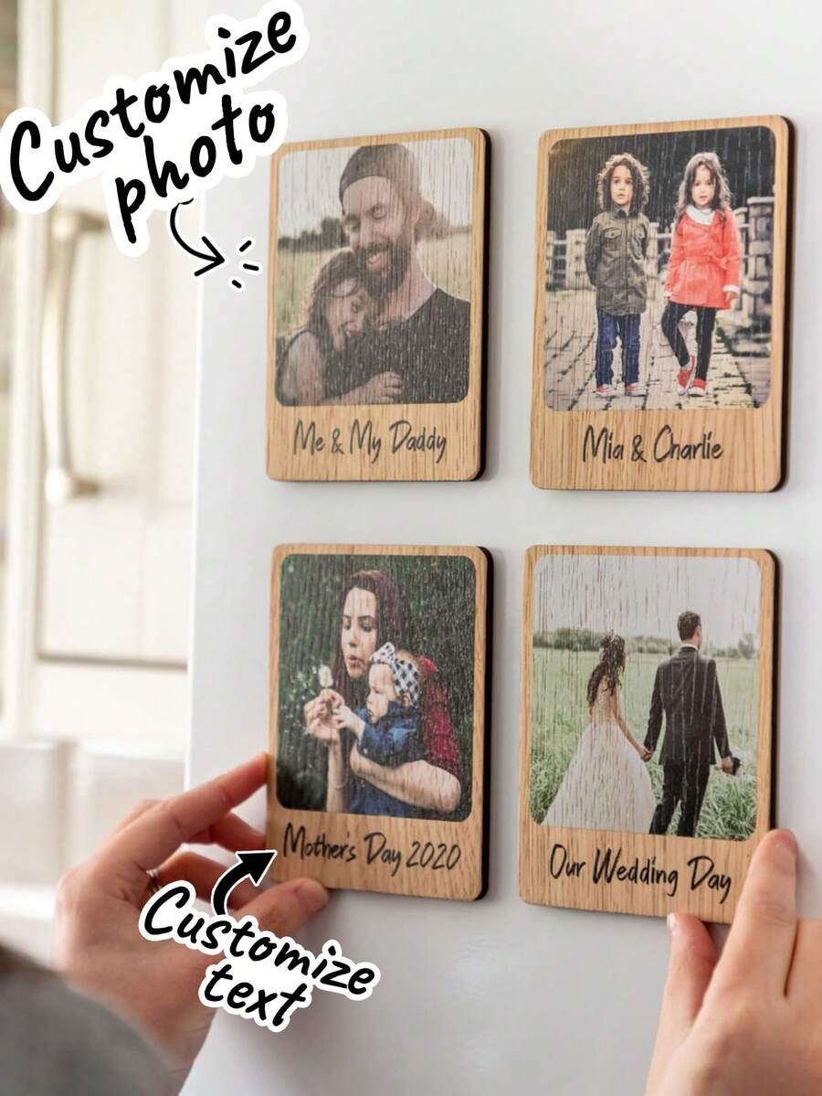 Personalized Retro Tv Photo Frame Custom Refrigerator Magnet With Name And Image Custom Creative Home Decor Gift For Family Friends Couples Wedding Or Anniversary Durable Handmade Souvenir Popular Holiday Gift - Multicolor - View 1