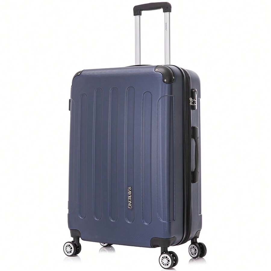 Maleta grande expandible de ABS - 76 x 49 x 29 cm (extendida: 32,50 cm) | 121 | 25 kg, semirrígida, con cerradura de combinación - Amarillo/Azul marino/Menta/Morado/Negro/Plateado/Rojo/Oro rosa/Verde - AzulMarino | L | Expandable - Ver 1