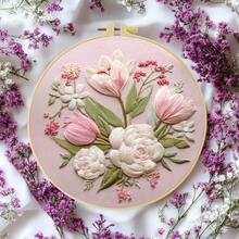 1 Piece Embroidery Kit, 20x20cm/7.9x7.9 Inches, Handmade DIY Embroidery Kit, Strawberry, Suitable For Adult Beginners, Including Embroidery Cloth, Instruction Manual, Embroidery Frame And Needle And Thread, Gifts From Friends Or Family, Furniture, Office Handmade Artworks - Multicolor - View 10