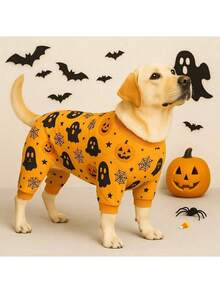 Ropa nueva para mascotas para Halloween y Navidad, pijama de 4 patas con estampado de oso, ropa informal y cómoda antipelusa adecuada para perros pequeños como Corgi, Bulldog Francés, Teddy, para todas las estaciones