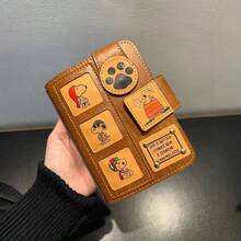 1 Sổ tay thủ công A7 hình Snoopy, Sổ tay rời có thể tháo rời, Sổ tay da cầm tay dễ thương, Nhật ký [Bao gồm 100 lõi giấy trắng] - Kiểu dáng ngẫu nhiên - Nhiều màu - Xem 3