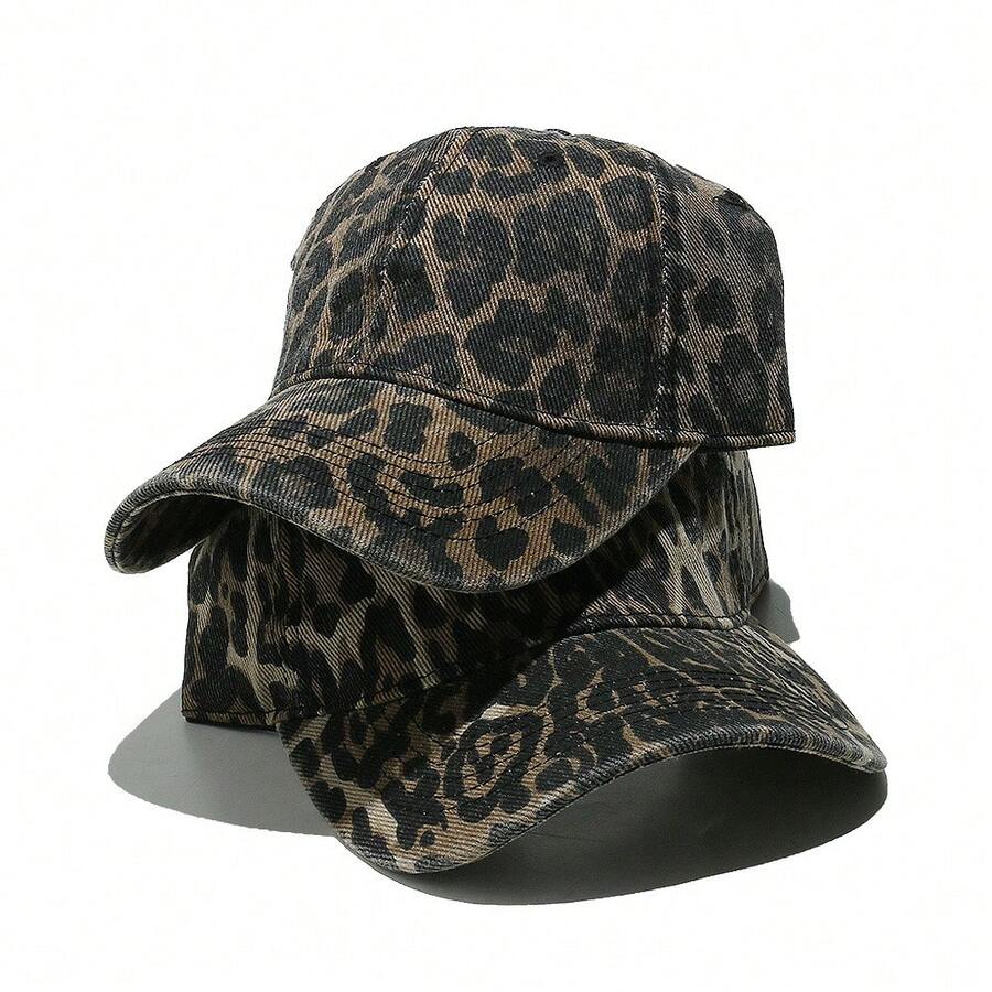 1pc Women's Leopard Print Baseball Cap, Fashion Versatile Sun Hat, Spring/Summer - Multicolor - View 1