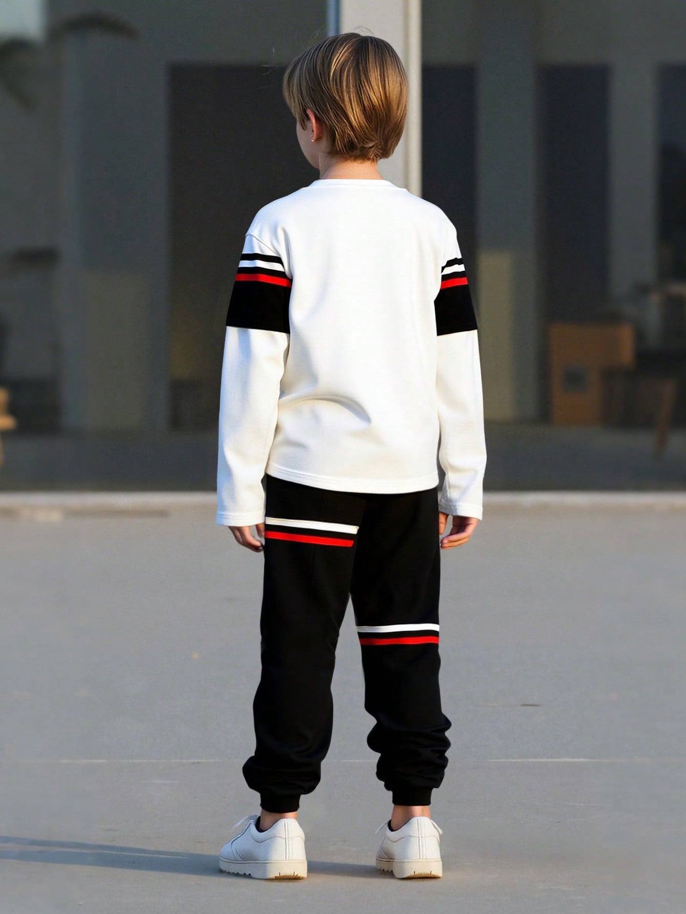 مجموعة من 2 قطعة هودي بأكمام طويلة بطباعة الأحرف و...