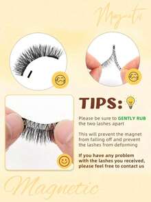 Magnetic-Eyelashes With Applicator, Portable Magnetic Eyelashes Natural Look, Upgrade 2 Magnet False Eyelashes More Easy To Wear, Easy To Use And Remove (Magnetics B) Strip Lashes,Lashes,Eyelashes,Fake Lashes