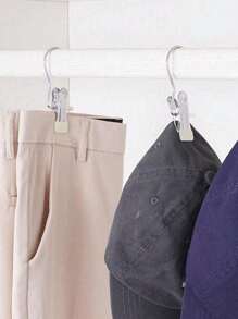 20个/10个/1个不锈钢衣夹，便携式裤夹，带挂钩阳台洗衣夹，适合收纳男女衣物、袜子、毛巾、帽子、围巾，四季皆宜，适合日常居家、卧室整理、旅行度假、房间浴室收纳/厨房/储物/浴室 - 彩色 - 查看 9