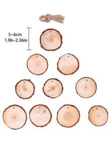 10 piezas de adornos navideños, adornos redondos de estilo rústico para colgar, decoraciones en blanco para manualidades de árboles de Navidad, fiestas navideñas, paredes de estilo campestre y decoración del hogar