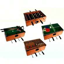 Rexco Deluxe Table Game Set 5 In 1 Football Tennis Backgammon Chess Pool Snooker Toy - Brown - View 2