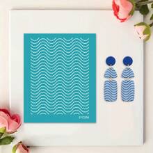 Plantilla de serigrafía de arcilla polimérica con patrón asimétrico, serigrafía de arcilla, utilizada para decorar pendientes de arcilla y otras joyas de arcilla