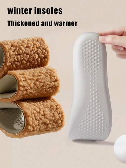 QKC 1 par de plantillas acolchadas, plantillas suaves y cálidas unisex, ajuste cómodo para el invierno, adecuadas para hombres y mujeres de la talla 35-46, diseño de plantilla cómodo, relleno grueso, estructura, ideal para clima frío, actividades al aire libre, regalos festivos para Navidad, Acción de Gracias, Año Nuevo