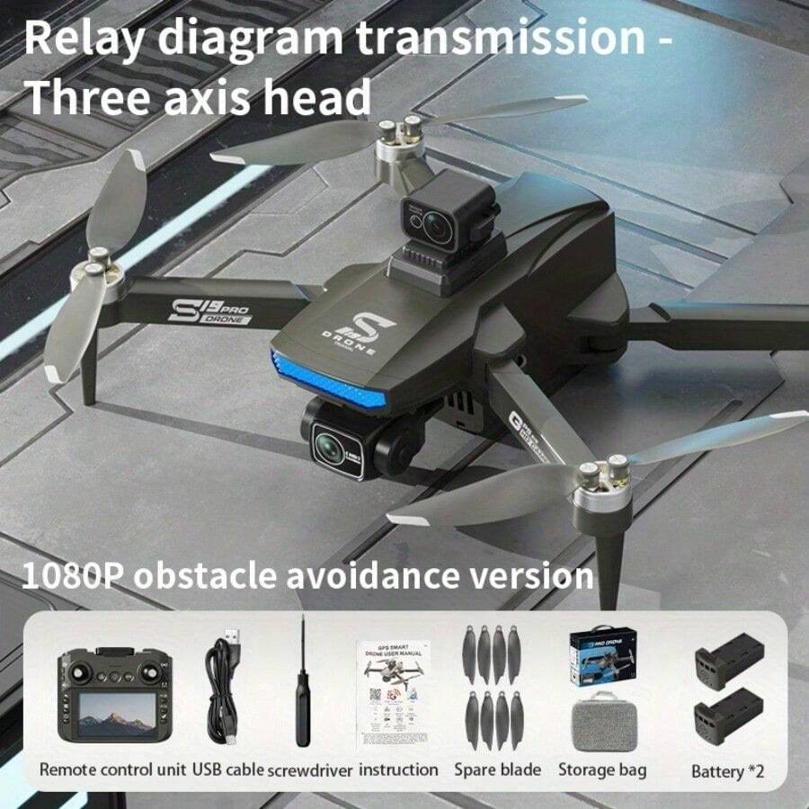 SEREE 8K 3-Axis Gimbal Drone - 1000m Long-Distance Transmission, GPS Positioning & One-Key Return, 4.5" Touch Screen Remote, Brushless Motor & Optical Flow Hover, 90° Obstacle Avoidance Camera, 3-Battery Pack - 8K灰階 - 查看 1