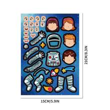 8pcs/16pcs Astronaut, Rocket, Planet DIY Sticker Puzzle, Craft Activity, Party Favors, Birthday Gift, Sticker Book