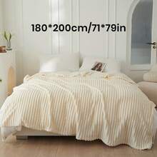 1pc Throw Blanket, Bedding, Cozy And Warm Blanket, Lightweight Soft And Comfortable, Solid Color Series, Minimalist And Stylish Design, Suitable For Sofa, Bedroom, Living Room, All-Around Comfort, Travel Use, Nap Blanket, Reference Size Image, Multiple Sizes Available, Machine Washable, Autumn Decor, Room Decor, Back To School, School Supplies