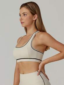 MASKERT Women's Sports Bra - Strap Tank Top With Removable Padding, High-Elasticity Workout & Casual Wear, Naked Feel Skin-Friendly Comfort