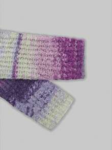 Damski sweter w nowym stylu z klapami, długimi rękawami, jednym ramieniem, gradientowy, z przędzy do malowania olejem, kontrastowy kolor, smukły, pusty, Y2K, modny, retro, romantyczny, artystyczny, rekreacyjny, elegancki, wyjściowy, uliczny, na jesień i zimę - Wielokolorowe - Zobacz 3