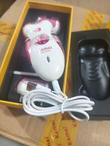 Kemei 科美 KM-2530 多功能电动脱毛器，女士剃毛器 | 刀头带 4 个配件 - 无线剃须刀，适用于身体、腋窝、腿部、比基尼脱毛 | 便携式个人护理旅行、万圣节/圣诞节礼物 | 护肤、返校和冬季使用 - 彩色 - 查看 10