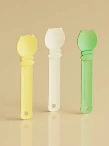 3 件易挤压猫粮分配器 - 长柄湿食舔勺、耐用塑料宠物零食勺、猫喂食工具（不含猫粮条）