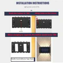 4/6 Stücke Solar betriebene 10 LED Auf- und Abwärts Beleuchtung Konvexe Wandleuchte, Outdoor Garten Hof Dekor Wegbeleuchtung, geeignet für Garten, Hof, Blumenbeet, Innenhof