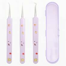 3Pcs/Set Stainless Steel Acne Clip Set Comedones Extractor Acne Removal Kit For Travel Or On-The-Go Touch-Ups,Blackhead Remover,Beauty,Skin Care Products,Spa,Self Care,Skin Care Tools,Face Care,Esthetician Supplies,Skin,Face Wash,Facial