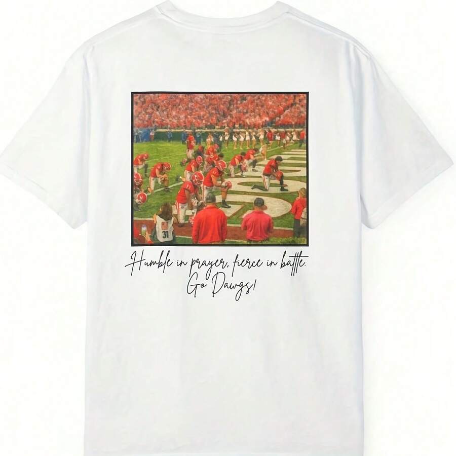 Georgia Bulldogs Shirt Saturdays At San, Uni Ftstyle T-Shirt Sual, Bulldogs Fans, Game Day Taiate Wear, Unrsity Of Georgia220G Pure Cotton T-Shirt - Perfect For Relaxing Weekend Time, Picnics, And Family Gatherings, An I Gift For Parents And Relats - 白色 - 查看 1