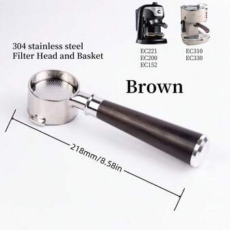 51mm Espresso Bottomless Portafilter, 2 Ears Coffee Bottomless Portafilter With Filter Basket , Compatible With Delonghi ECP3420, EC155, BCO430, EC260 Coffee Machine