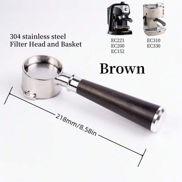 51 mm Espresso Portafilter bez dna, 2-kawowy uchwyt filtra bez dna z koszykiem filtrującym, kompatybilny z ekspresami do kawy Delonghi ECP3420, EC155, BCO430, EC260