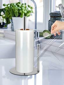 哑光黑色/金色/银色台面纸巾架，厨房卷纸架，带加重底座，适用于标准卷或大卷纸，不锈钢哑光黑金色纸巾架，独立式厨房卷纸架 - 銀色 - 查看 8