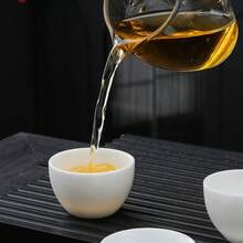 1pc Dehua White Porcelain Gongfu Tea Cup, Household Ceramic Tea Cup For Tea Tasting, Office Personal Tea Cup And Saucer