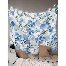 Vintage Flower Tapestry For Bedroom Wall Hanging Tapestry, Farmhouse Botanical Floral Retro Ceiling Backdrop Tapestries Poster Blanket Wall Decor For  Living Room Dorm-40"X30", 60"X40",60"X 51",80"X60" - 藍色 - 查看 2