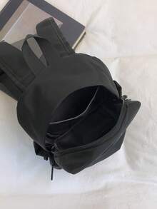 简约休闲男士背包，日常休闲收纳包，适合户外、通勤、旅行、购物、学院风 - 黑色 - 查看 9