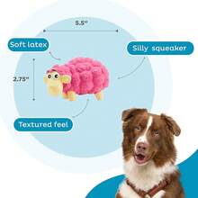 Outward Hound Tootiez Sheep Grunting Latex Rubber Dog Toy, Small - 粉色 - 查看 5