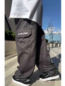 CHRONIC Twill Cargo Pants All Colors Men's Twill Skater 5 Pockets Men's Fashion Wide ORIGINAL - Black - View 3