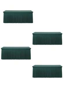 1 pieza Mantel de mesa de tela de espándex blanco, resistente a las arrugas y lavable, se ajusta a mesas de comedor rectangulares, funda elástica para mesa de patio, adecuada para bodas, banquetes, fiestas, estilo Ins de lujo, mantel elástico blanco para hotel, banquete, cumpleaños, conferencia