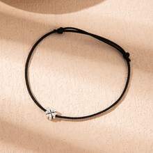 1pc Elegant Bohemian Style Adjustable Red Cord Bracelet With Four-Leaf Clover Pendant - Suitable For Casual Wear And Gift Giving - Red - View 6