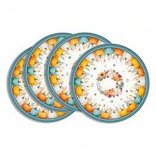 4 piezas/Set, 6 piezas/Set, 8 piezas/Set Manteles individuales a cuadros, 14 pulgadas de diámetro, azul, naranja, azul, verde, estilo rústico, manteles de mesa para Acción de Gracias, adecuados para fiestas, cocina, decoración del comedor - Multicolor - Ver 24