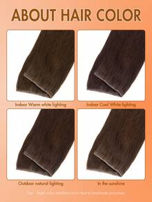 PU Invisible Hair Extensions, Deep Brown Straight Hair - S2 - View 8