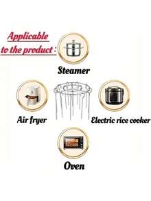 1 Set Stainless Steel Grill + Skewers, Barbecue Set, Air Fryer Grill Set, Stainless Steel Round Grill, Air Fryer, Oven, Grill, Skewers, Kitchen Supplies, Cooking, Suitable For Meat, Fish, Vegetables, Fruits, Holiday Parties, Gatherings, Gifts - Multicolor - View 5