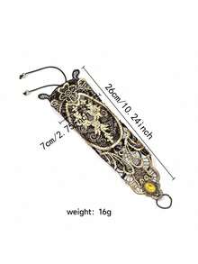 1 buc Mănuși fără degete cu manșetă din dantelă gotică neagră cu stras auriu, încălzitoare de brațe Steampunk, brățară cu mânecă din dantelă în stil vintage, bijuterii pentru acoperirea tatuajelor, potrivite pentru toate anotimpurile, purtare zilnică, sărbători, Halloween, cadouri de Crăciun