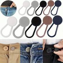 6 Pcs Button Extenders For Jeans,Pants Waistband Extension Buttons,Versatile Shirt Button Extenders,No Sewing Instant Waistband Extenders For Pants,Elasticity Waistband Expander For Women Man Pants Shirt Suit,4 Colors Buttons(Black, Blue, Khaki,White),Pants Waist Extension 1/1.7 Inches.